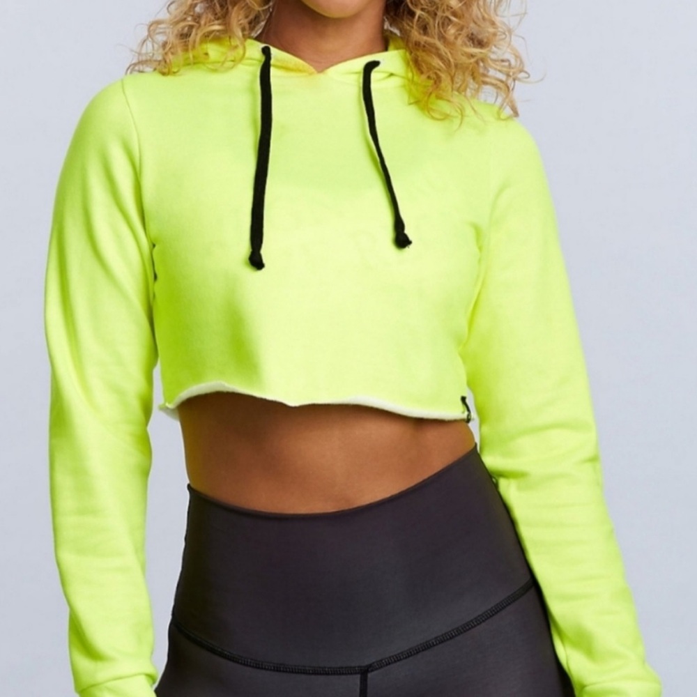 2Pc TRUE RELIGION Neon Crop Hoodie (XL,fits a S) & Logo Black Leggings Sz XS - Picture 5 of 11